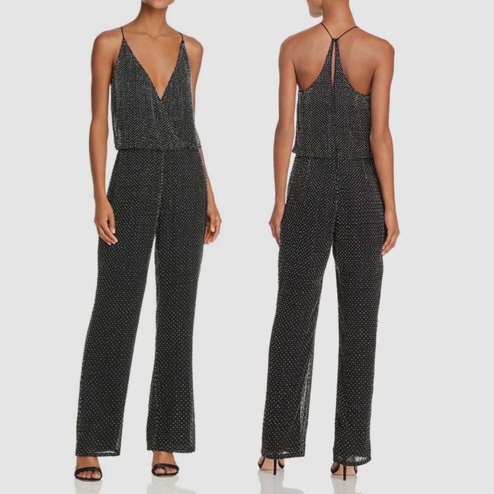 French Connection Clara Embellished Jumpsuit - Small NWT Beaded Holiday Festive